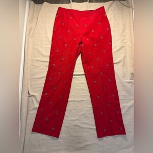 LILLY PULITZER® VIA PALM BEACH Phillips Pants 36 X 34 Red Martini